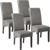 tectake 4 chaises de salle à manger avec assise ergonomique gris marbré 403628