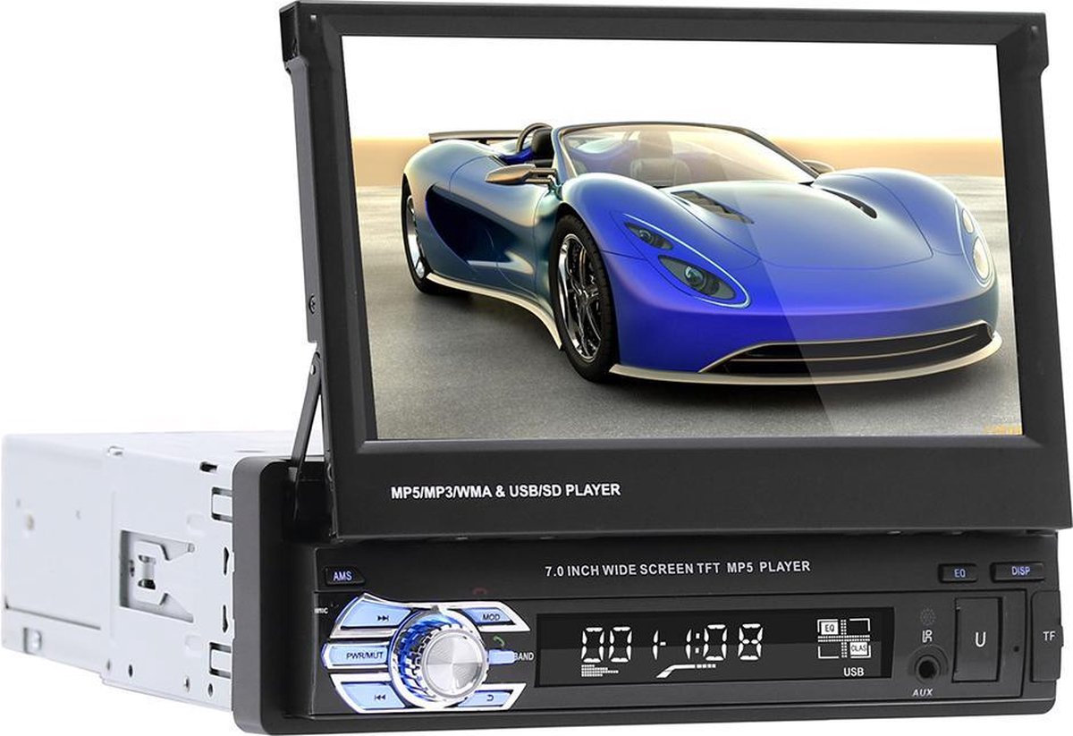 TechU™ T38 Autoradio 1 Din 7 inch HD + Afstandsbediening | Bluetooth - USB - AUX - SD | Bluetoothradio | Handsfree bellen | Autoradio met scherm | Stembediening