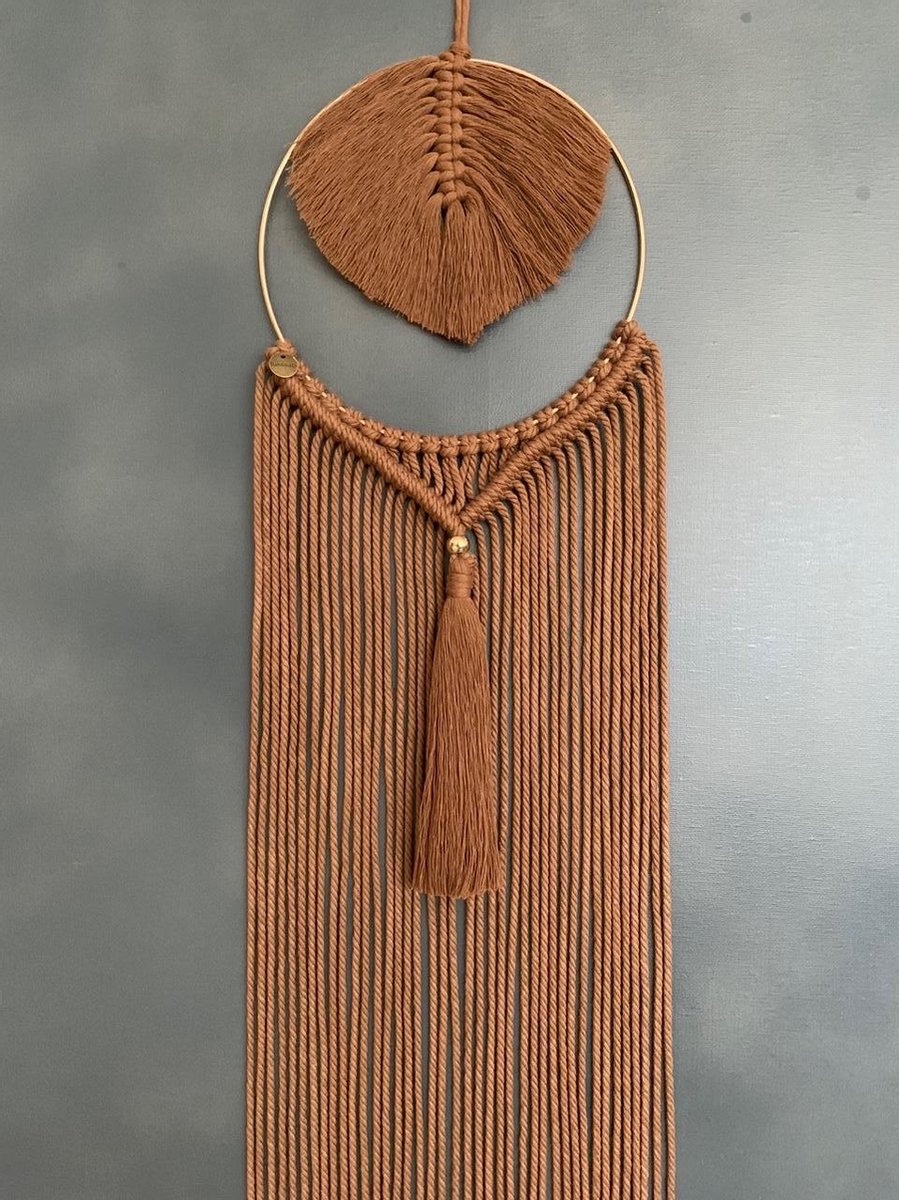 Macrame muur opknoping Defne , home décor, bukuri décor , home droom - 152 donker oker