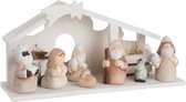 J-Line Kerststal Hout/Poly Creme Large