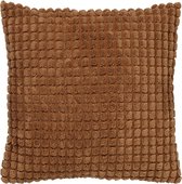 ROME - Kussenhoes uni Tobacco Brown 45x45 cm - bruin