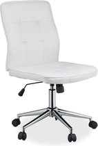 Relaxdays bureaustoel grijs - directiestoel hoogte verstelbaar computerstoel ergonomisch - wit