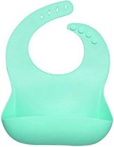 Siliconen slabbetjes voor meisjes en jongens - Waterdichte slabbetje voor baby's en peuters - BPA-vrij - Modern, zacht, gemakkelijk schoon te maken - Turquoise (groen, Blauw)