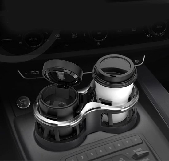 JSCARLIFE Autobekerhouder expander met mobiele telefoonstandaard, 2-in-1 multifunctionele bekerhouder voor in de auto, compatibel met alle soorten bekers en flessen, universeel voor de meeste