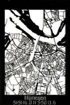 Plan de la ville Nimègue Bois de rose - 60x90 cm - Déco plan de ville - Décoration murale
