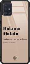 Samsung A51 hoesje glass - Hakuna Matata | Samsung Galaxy A51  case | Hardcase backcover zwart