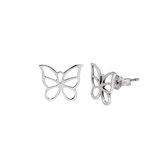 Oorbellen | Oorstekers | Zilveren oorstekers, opengewerkte vlinders