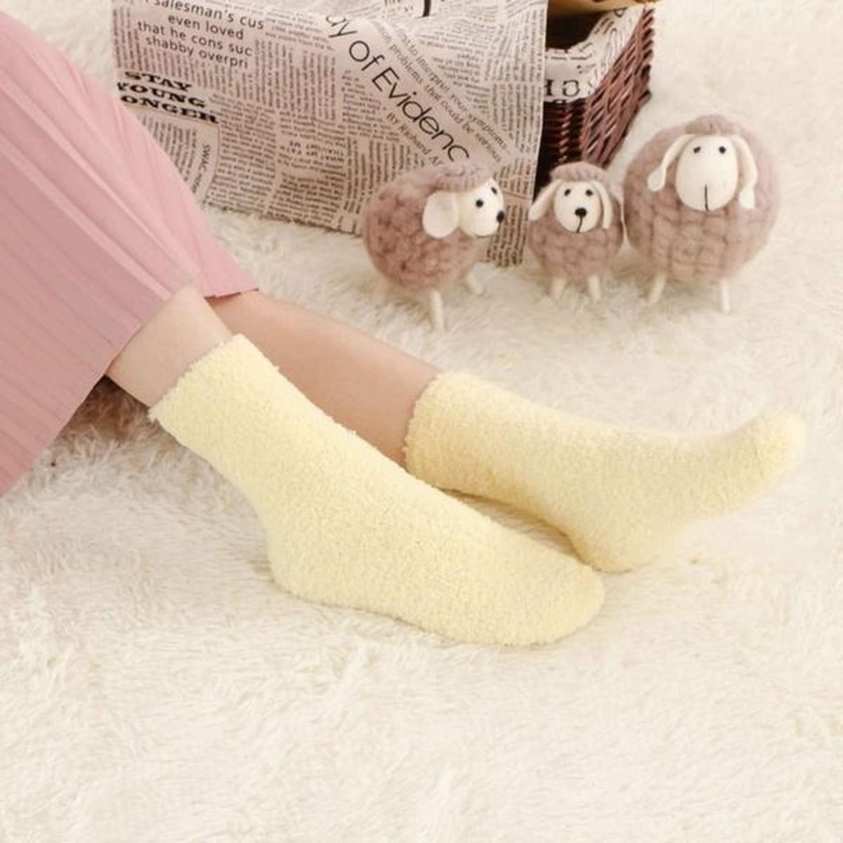 Fluffy sokken - Fluffy sokken dames- Warme sokken dames - Huissokken dames  -... | bol.com