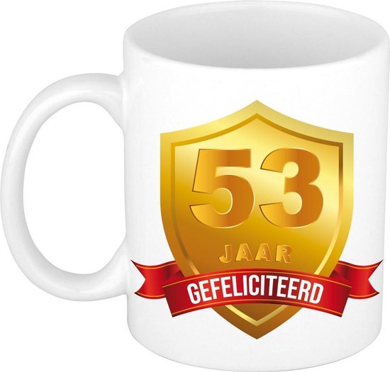 Joyeux Anniversaire 53 Ans Gold Shield Anniversary Birthday Mug Gift Cup Bol Com