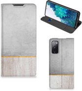 Magnet Case Cadeau voor Vader Geschikt voor Samsung Galaxy S20 FE Smartphone Hoesje Wood Beton