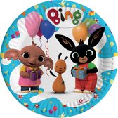 Bing Feestborden Junior 23 Cm Karton Blauw 8 Stuks