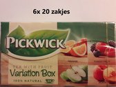 Pickwick thee - Variatiebox - sinaasappel, appel, perzik & bosvruchten - Multipak 6x 20 zakjes