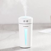 Phannie Luchtbevochtiger met Aromatherapie  - 7 LED Kleuren - Verdamper en Vernevelaar - Auto Babykamer Slaapkamer - Draagbaar - Wit