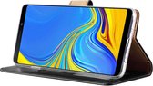 BixB Samsung Galaxy A9 2018 hoesje - bookcase Zwart + tempered glas screenprotector