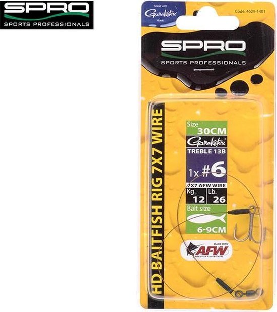 Spro Heavy Duty Baitfish Rig 7 x 7 - 30 cm - dreg - haakmaat 4 van Spro — afbeelding 3