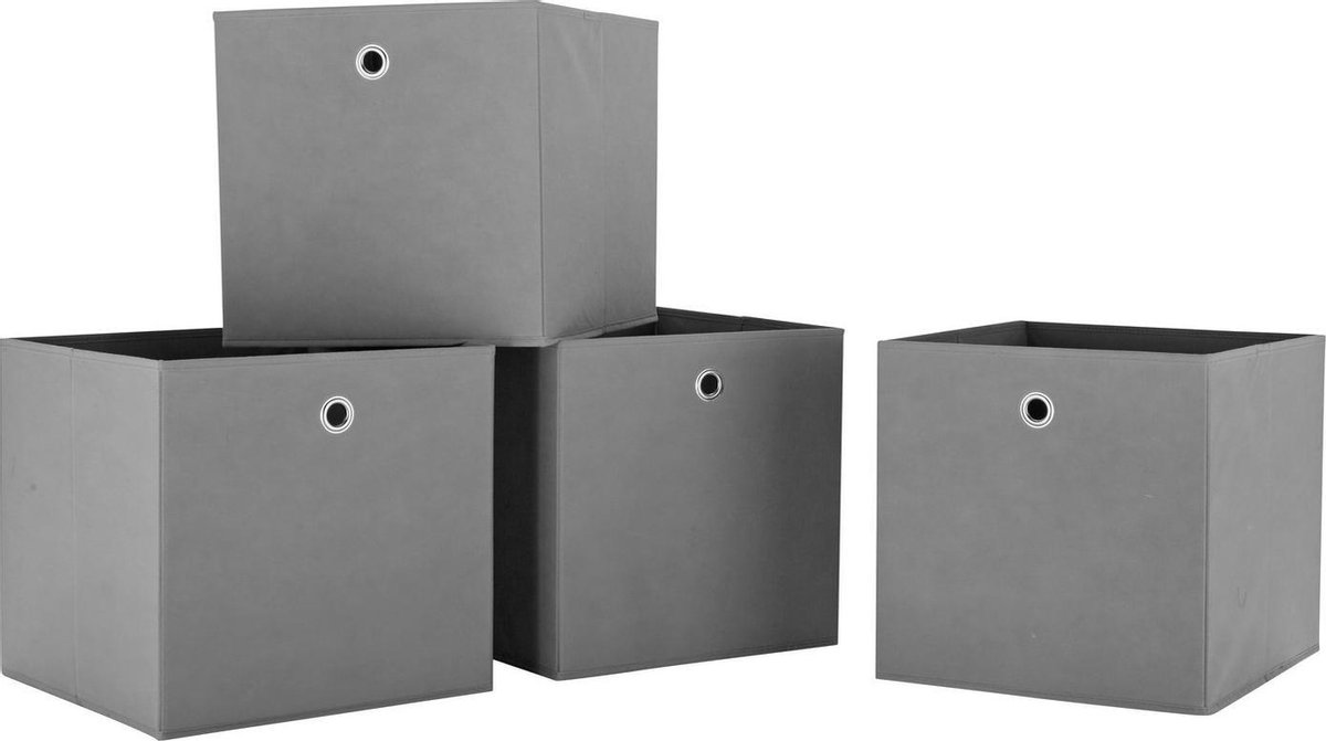 Set van 4 vierkanten dozen + deksel Set of 4 Squares Plus Boxes - Grey