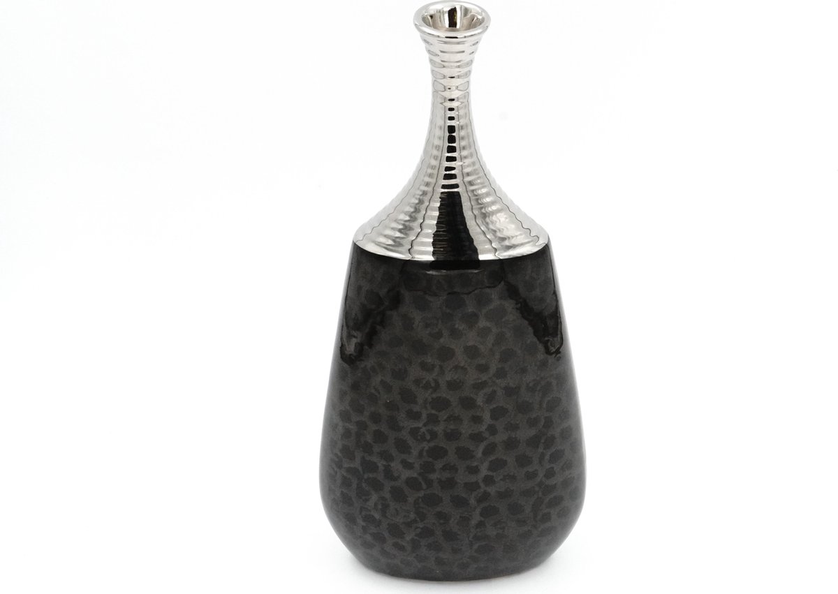 YILTEX Decoratie Vaas – Keramiek – Zwart - 35cm