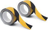 Relaxdays 2x anti-slip tape 5 m per rol - zelfklevend - voor binnen & buiten - 50 mm breed