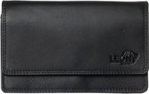 LeonDesign - 16-W1285-04 - femme - double rabat - portefeuille - noir - cuir