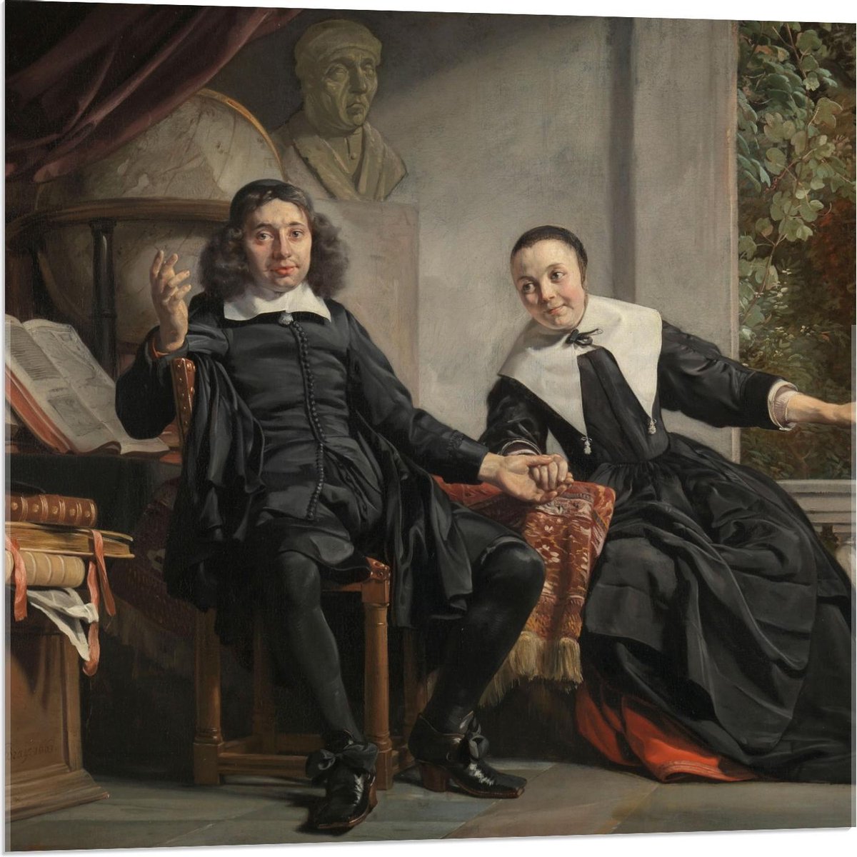 KuijsFotoprint Acrylglas - Oude Meesters - A. Casteleyn en echtgenote M. van Bancken, Jan de Bray - 80x80cm Foto op Acrylglas (Wanddecoratie op Acrylglas) Groen