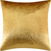 Kussenhoes Velvet Goud - fluweelachtig - 45x45 - met rits - glanzend - exclusief binnenkussen