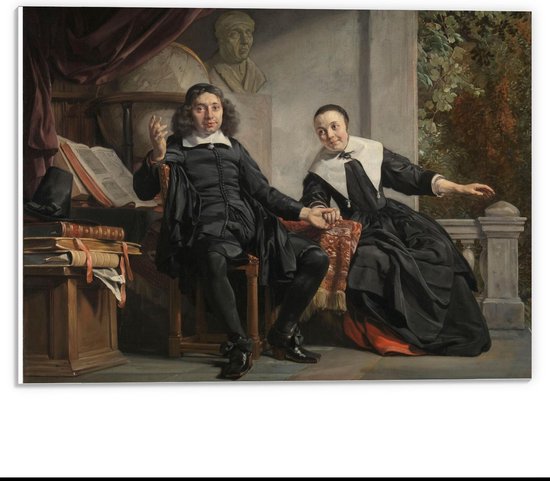 Forex - Oude Meesters - A. Casteleyn en echtgenote M. van Bancken, Jan de Bray - 40x30cm Foto op Forex
