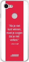 Google Pixel 3 Hoesje Transparant TPU Case - AFC Ajax Quote Johan Cruijff #ffffff