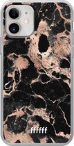 iPhone 12 Mini Hoesje Transparant TPU Case - Rose Gold Marble #ffffff