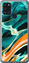 Samsung Galaxy A21s Hoesje Transparant TPU Case - Fresh Waves #ffffff