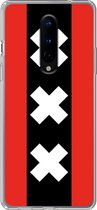 OnePlus 8 Pro Hoesje Transparant TPU Case - Amsterdamse vlag #ffffff