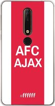 Nokia X6 (2018) Hoesje Transparant TPU Case - AFC Ajax - met opdruk #ffffff