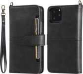 Luxe Telefoonhoesje voor Apple iPhone 11 | Hoogwaardig Leren Bookcase | Lederen Wallet Case | Luxe Uitstraling | Pasjeshouder | Portemonnee | Rits | Zwart