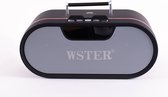 WSTER-1836 Portable Draadloze Muziek Speaker In De Kleur Zwart Voor Elke Smartphone Met Bluetooth O.a. Iphone, Ipad, Samsung, Huawei