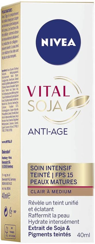 NIVEA Vital Soy Anti-Aging Intensive Care Light Tinted Medium SPF 15 (1x40  ml), sérum... | bol