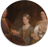 Dibond Wandcirkel - Oude Meesters - H. Boerhaave met M. Drolenvaux dochter, Aert de Gelder - 30x30cm Foto op Aluminium Wandcirkel (met ophangsysteem)