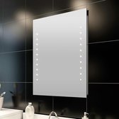 Badkamerspiegel met LED 60 x 80  (Incl LW 3d klok) - Badkamerspiegel met verlichting -