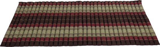 Fine Asianliving Thaise Mat Oprolbaar Matras 190x78x4.5cm Zwart Rood Meditatie Mat Matras