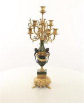 Kandelaar klassiek - Verguld Bronzen kunstwerk - Set van 2 - 62,4 cm hoog