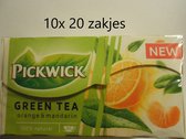 Pickwick - Thé vert - orange-mandarine - conditionnement multiple 10x 20 sachets