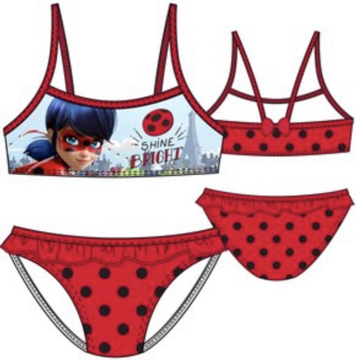 Ladybug Miraculous bikini - rood - Maat 104 / 4 jaar | bol.com