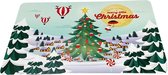 Placemat Kerst Winter Wonderland - Multicolor - Kunststof - 43 x 28 cm - Set van 4