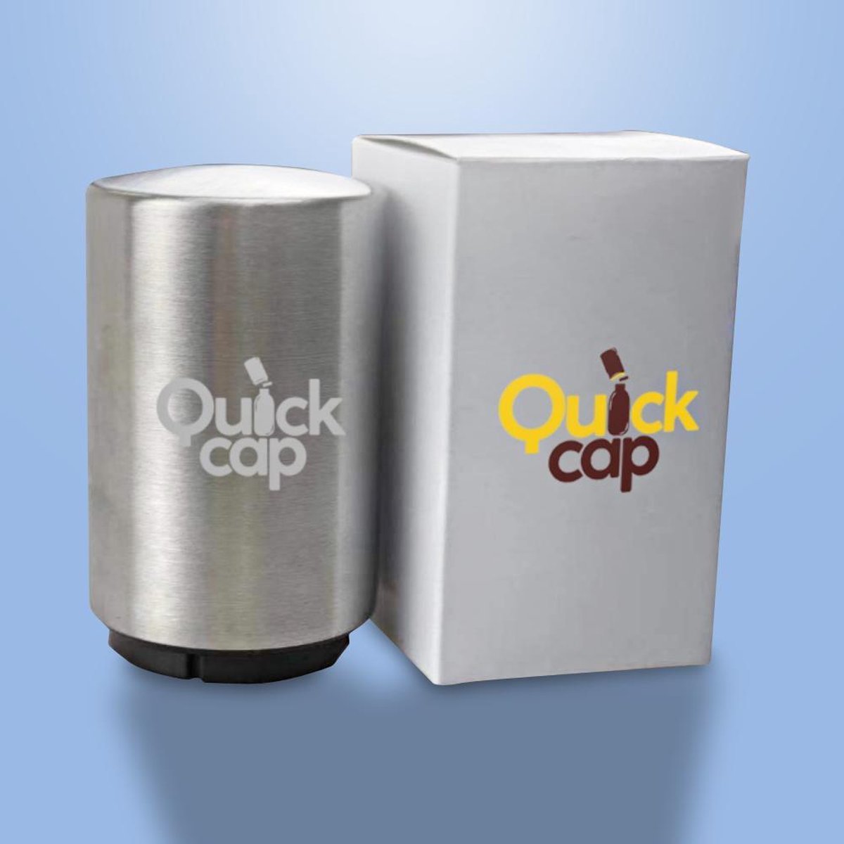 Quickcap Automatische roestvrijstalen flesopener - Flessenopener - Bieropener - Flesopener - Roest vrij staal - Premium - Druksysteem - Duurzaam - Luxe opener - Schieter - Sleutelhanger - Doppen verwijderen - Druksysteem - Bierpakket -ouvre-bière - QuickCap