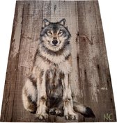 Houten Schilderij met Wolf 33 x 25 cm Wolf Schilderij | GerichteKeuze
