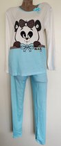 Dames pyjamaset met pandabeerafbeelding XXXL 46-50 lichtblauw