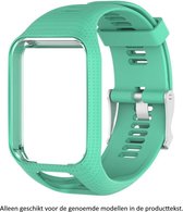 Aqua / Turquoise / Blauw / Groen / Teal horlogebandje voor Tomtom Adventurer, Tomtom Spark, Tomtom Spark 3, Tomtom Runner 2, Runner 3 - Golfer 2 - horlogeband - polsband - strap -
