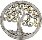 Metalen Wanddecoratie Tree of Life Wit