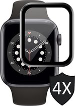 Screenprotector geschikt voor Apple Watch Series 6 40 mm - Full Screen Protector Glas - 4 Stuks