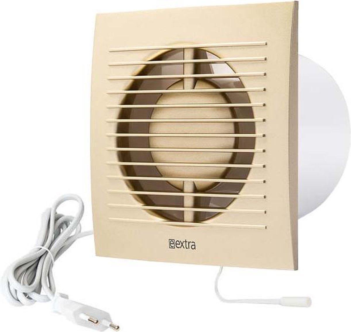 Badkamerventilator 125 mm GOUD met trekkoord en stekker EE125WPG