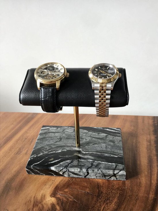 DOUBLE Watch Stand / Display / Horlogestandaard - Grijs Marmer, Gouden  Standaard,... | bol.com