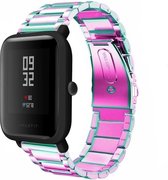 Stalen Smartwatch bandje - Geschikt voor  Xiaomi Amazfit Bip stalen band - regenboog - Horlogeband / Polsband / Armband